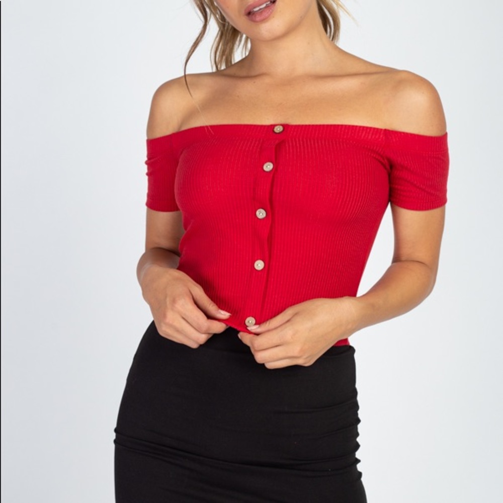 Red Crop top